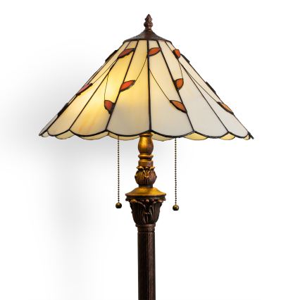 Brilagi - Tiffany vitrážová stojacia lampa FOLIA 2xE27/60W/230V