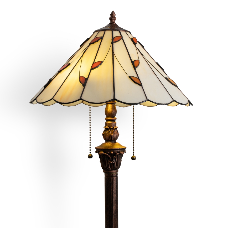 Brilagi - Tiffany vitrážová stojacia lampa FOLIA 2xE27/60W/230V