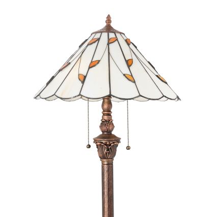 Brilagi - Tiffany vitrážová stojacia lampa FOLIA 2xE27/60W/230V