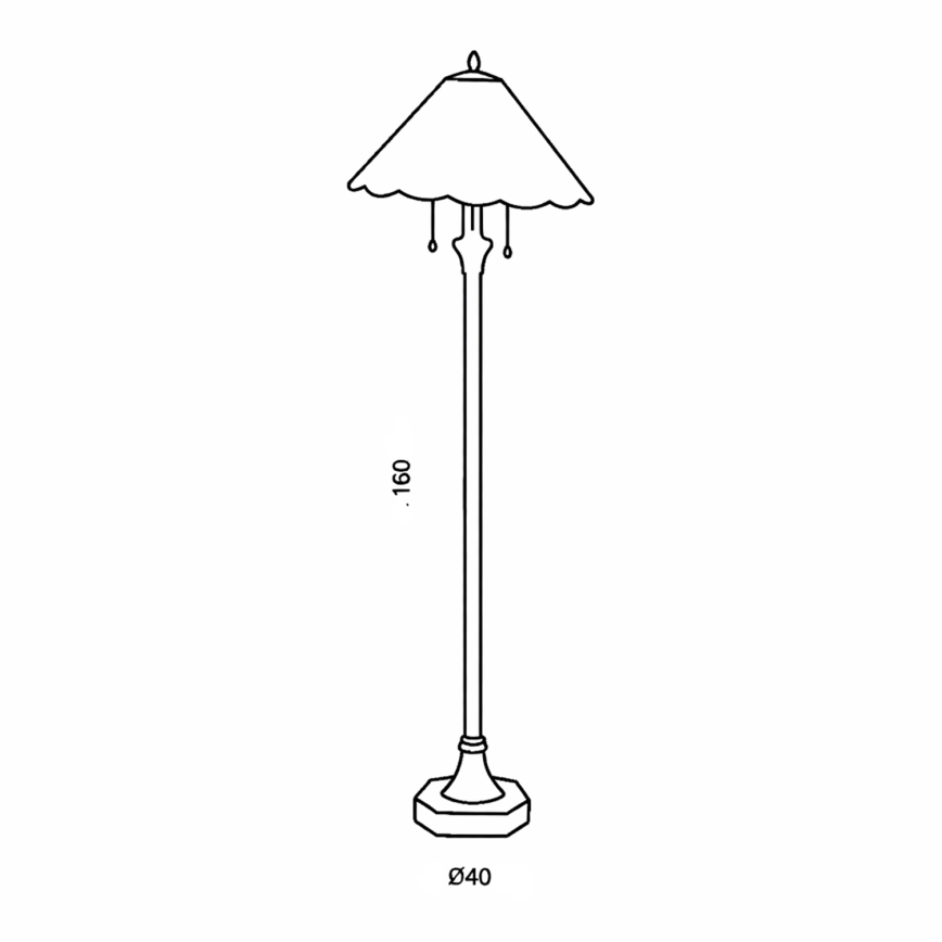 Brilagi - Tiffany vitrážová stojacia lampa FOLIA 2xE27/60W/230V