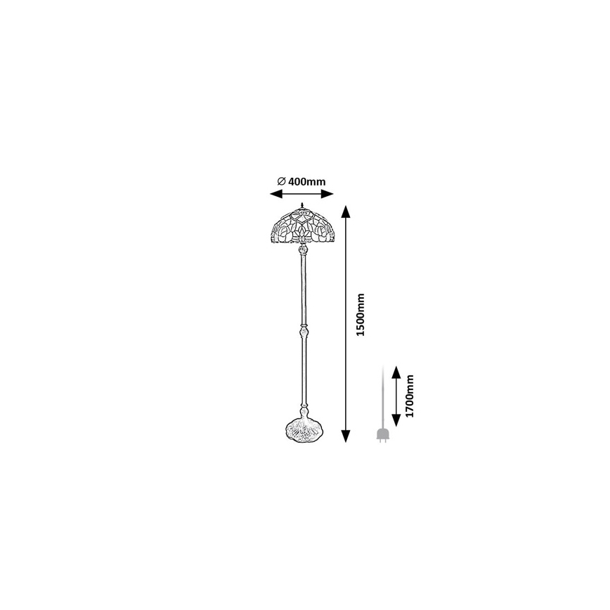 Brilagi - Tiffany vitrážová stojacia lampa GARLAN 2xE27/60W/230V