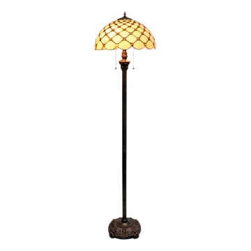 BRILAGI - Tiffany vitrážová stojacia lampa IVORY SMOOTH 2xE27/60W/230V