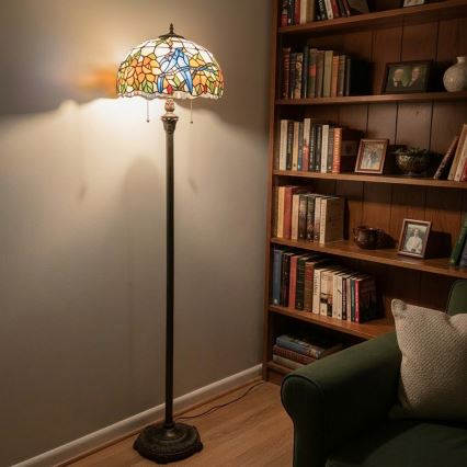 Brilagi - Tiffany vitrážová stojacia lampa JUNGLE 2xE27/60W/230V
