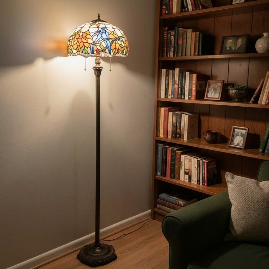 Brilagi - Tiffany vitrážová stojacia lampa JUNGLE 2xE27/60W/230V