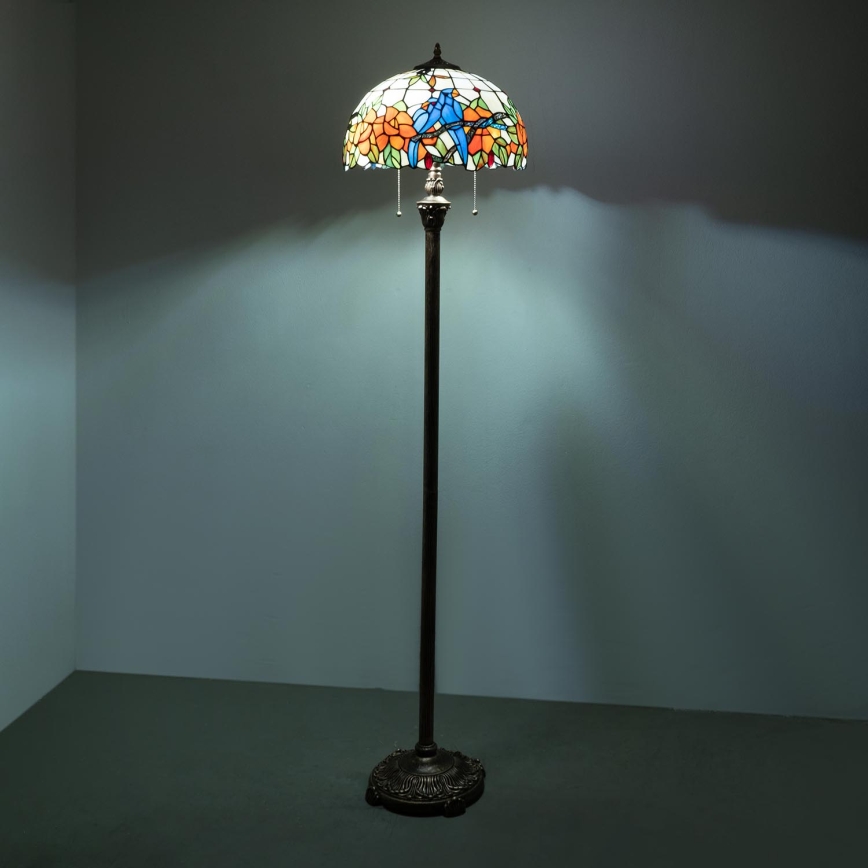 Brilagi - Tiffany vitrážová stojacia lampa JUNGLE 2xE27/60W/230V