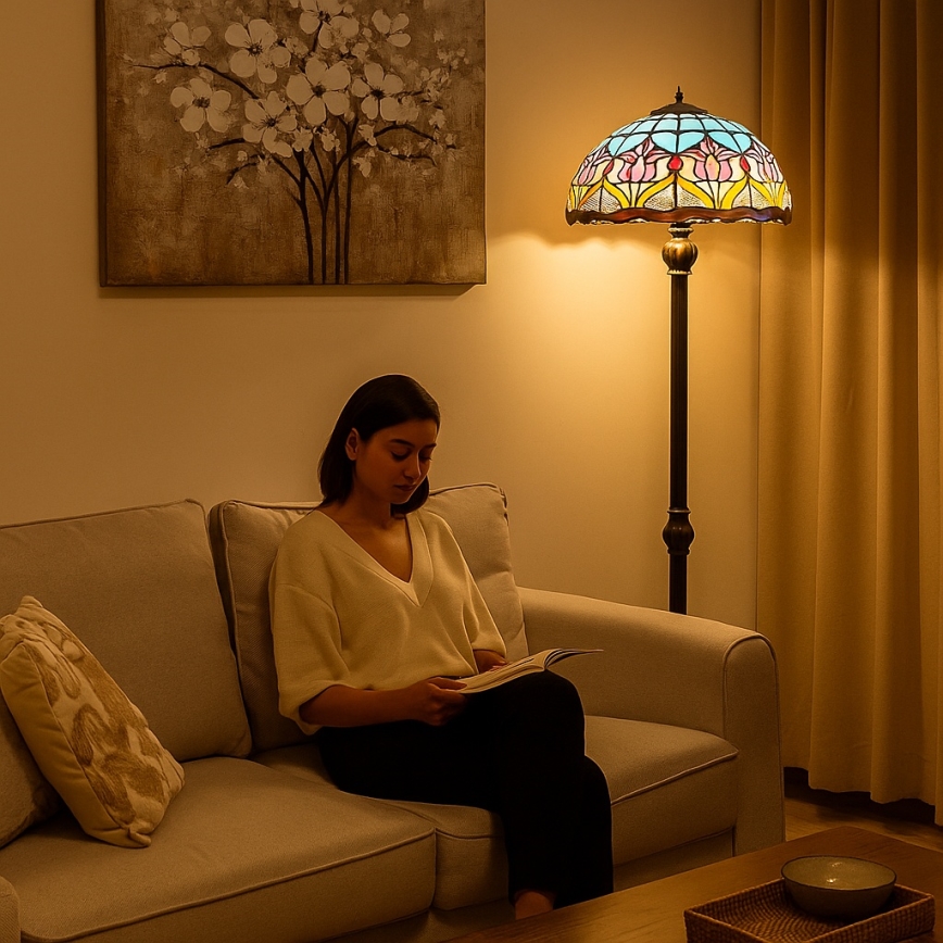 Brilagi - Tiffany vitrážová stojacia lampa LORAS 2xE27/60W/230V