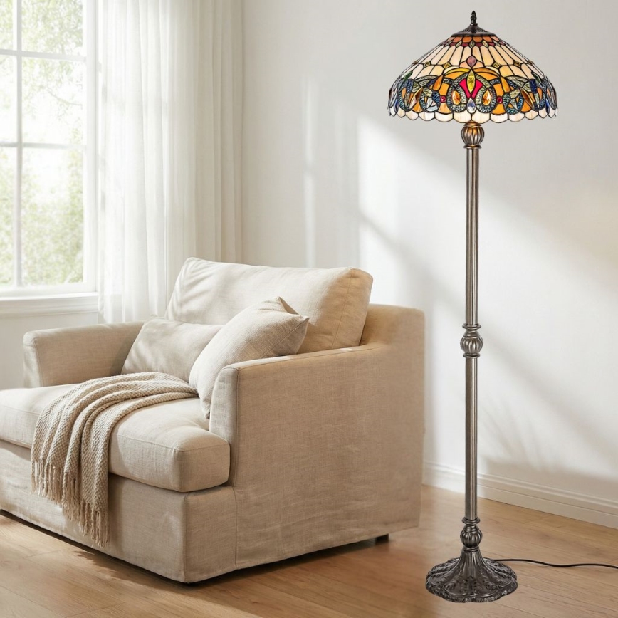 Brilagi - Tiffany vitrážová stojacia lampa LUISA 2xE27/60W/230V