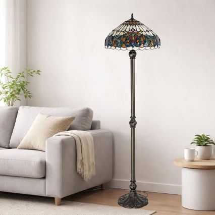 Brilagi - Tiffany vitrážová stojacia lampa LUISA 2xE27/60W/230V