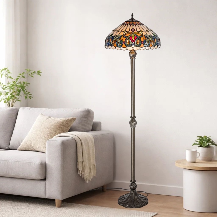 Brilagi - Tiffany vitrážová stojacia lampa LUISA 2xE27/60W/230V
