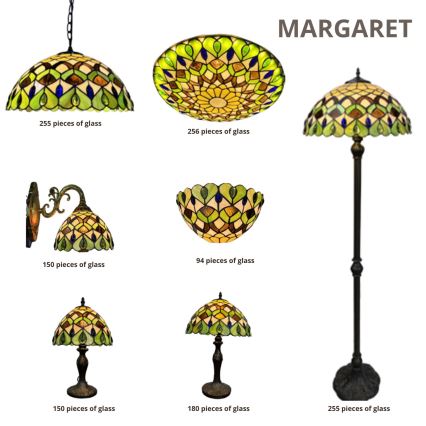 Brilagi - Tiffany vitrážová stojacia lampa MARGARET 2xE27/60W/230V