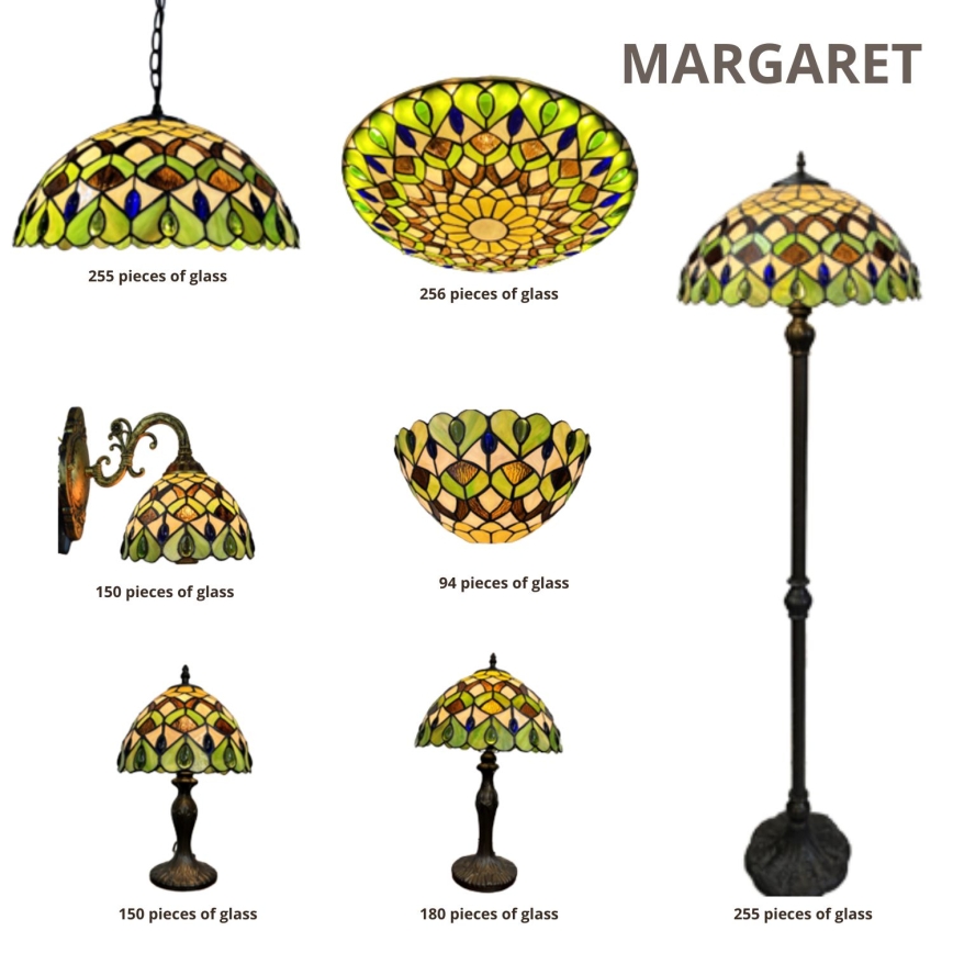 Brilagi - Tiffany vitrážová stojacia lampa MARGARET 2xE27/60W/230V