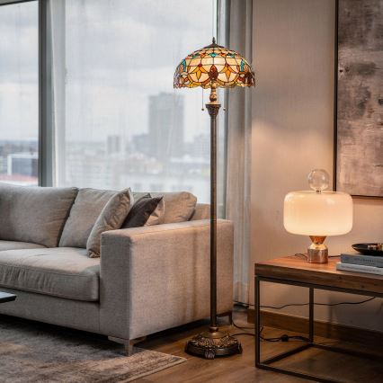 Brilagi - Tiffany vitrážová stojacia lampa MIRABELLA 2xE27/60W/230V