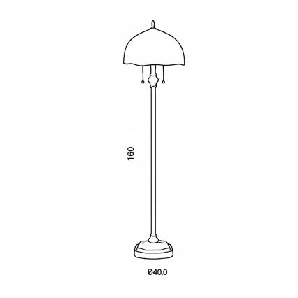 Brilagi - Tiffany vitrážová stojacia lampa MIRABELLA 2xE27/60W/230V