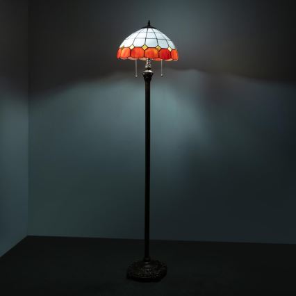Brilagi - Tiffany vitrážová stojacia lampa SIENNA 2xE27/60W/230V