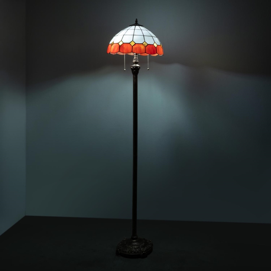 Brilagi - Tiffany vitrážová stojacia lampa SIENNA 2xE27/60W/230V