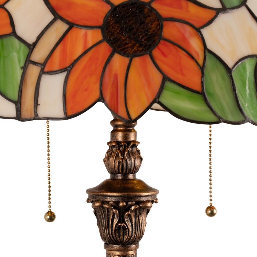 Brilagi - Tiffany vitražová stojacia lampa SUNFLOWER 2xE27/60W/230V