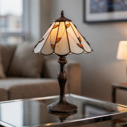 Brilagi - Tiffany vitrážová stolná lampa FOLIA 1xE27/60W/230V