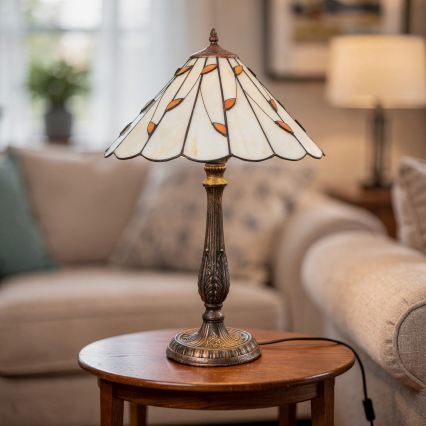 Brilagi - Tiffany vitrážová stolná lampa FOLIA 2xE27/60W/230V