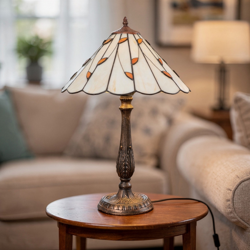 Brilagi - Tiffany vitrážová stolná lampa FOLIA 2xE27/60W/230V