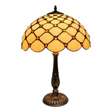 BRILAGI - Tiffany vitrážová stolná lampa IVORY SMOOTH 2xE27/60W/230V