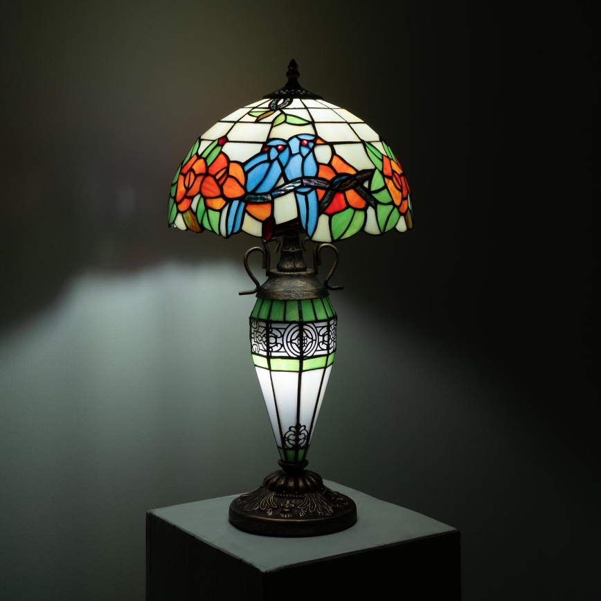 Brilagi - Tiffany vitrážová stolná lampa JUNGLE 1xE27/60W/230V + 1xE14/40W