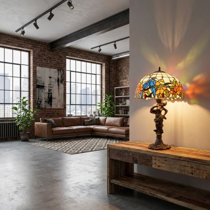 Brilagi - Tiffany vitrážová stolná lampa JUNGLE 1xE27/60W/230V