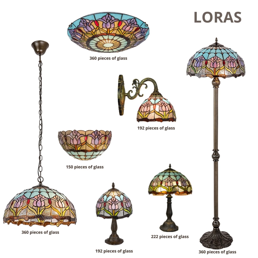 Brilagi - Tiffany vitrážová stolná lampa LORAS 1xE14/40W/230V