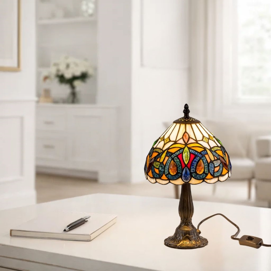 Brilagi - Tiffany vitrážová stolná lampa LUISA 1xE14/40W/230V