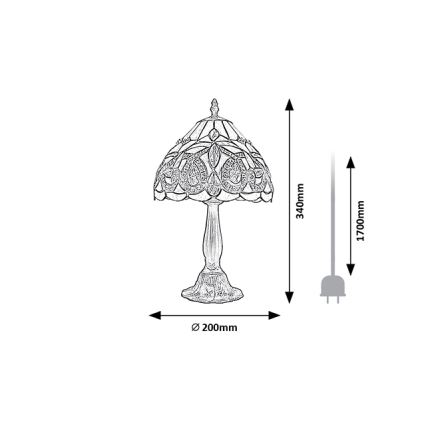 Brilagi - Tiffany vitrážová stolná lampa LUISA 1xE14/40W/230V