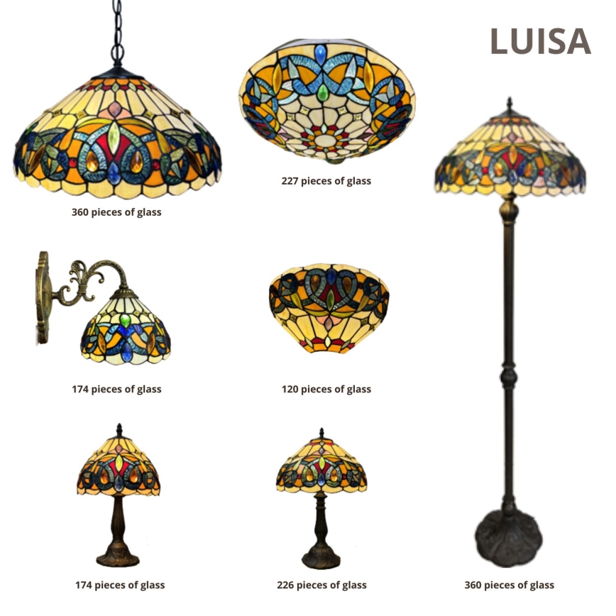 Brilagi - Tiffany vitrážová stolná lampa LUISA 1xE14/40W/230V