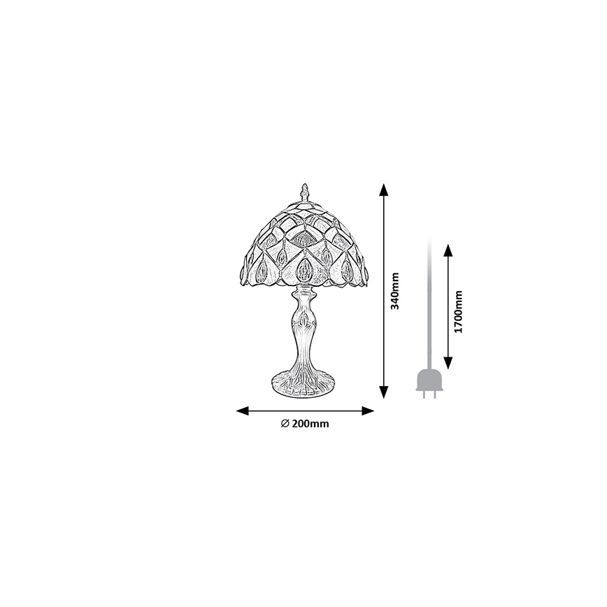 Brilagi - Tiffany vitrážová stolná lampa MARGARET 1xE14/40W/230V