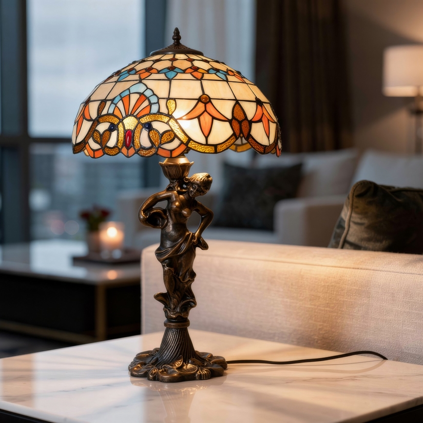 Brilagi - Tiffany vitrážová stolná lampa MIRABELLA 1xE27/60W/230V