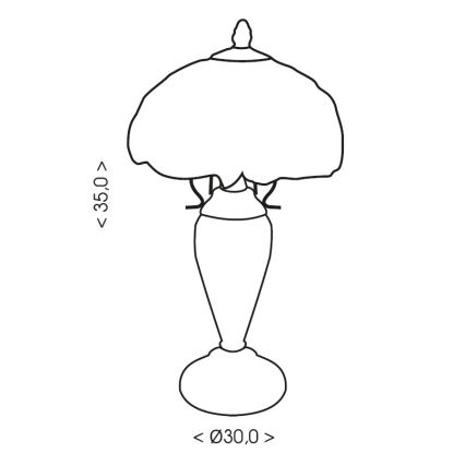 Brilagi - Tiffany vitrážová stolná lampa SIENNA 1xE27/60W/230V + 1xE14/40W
