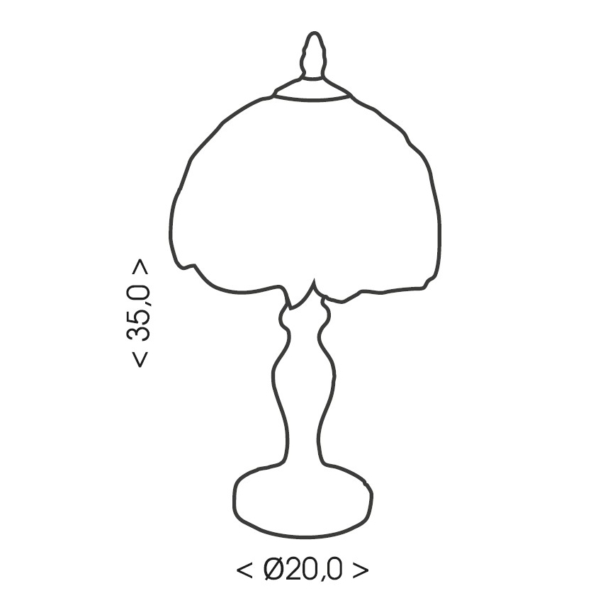 Brilagi - Tiffany vitrážová stolná lampa SIENNA 1xE27/60W/230V