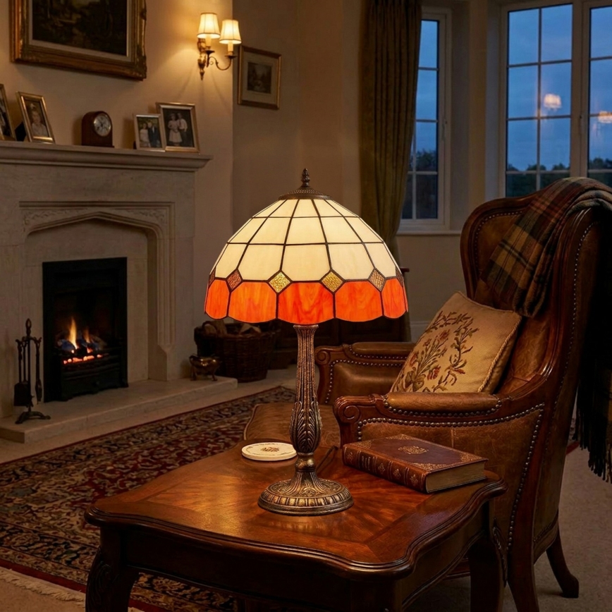Brilagi - Tiffany vitrážová stolná lampa SIENNA 2xE27/60W/230V