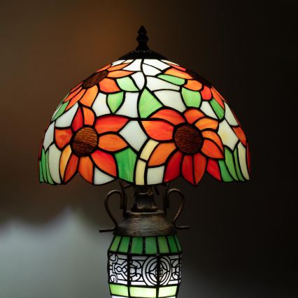 Brilagi - Tiffany vitrážová stolná lampa SUNFLOWER 1xE27/60W/230V + 1xE14/40W