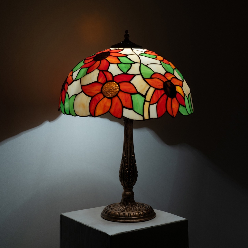 Brilagi - Tiffany vitrážová stolná lampa SUNFLOWER 2xE27/60W/230V