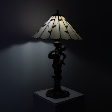 Brilagi - Tiffany vitrážová stolová lampa FOLIA 1xE27/60W/230V