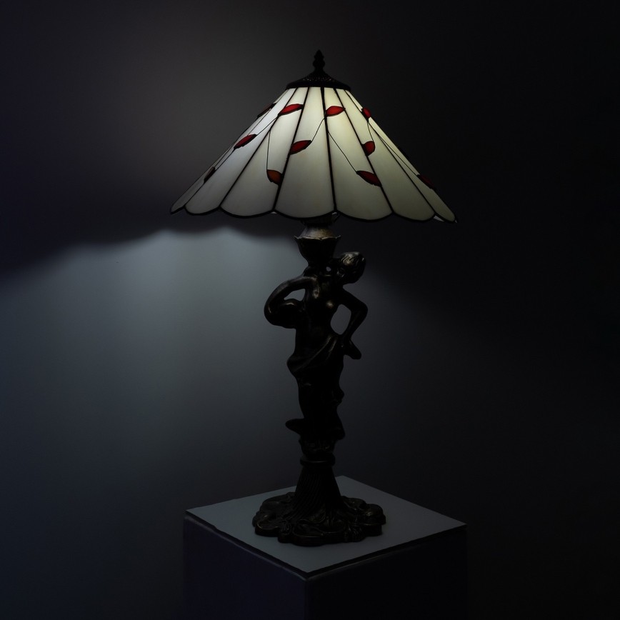 Brilagi - Tiffany vitrážová stolová lampa FOLIA 1xE27/60W/230V