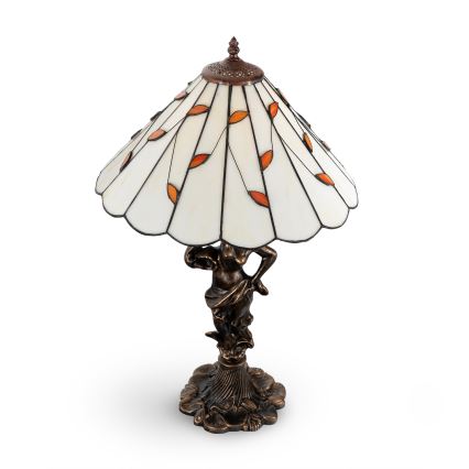 Brilagi - Tiffany vitrážová stolová lampa FOLIA 1xE27/60W/230V
