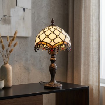 BRILAGI - Tiffany vitrážová stolová lampa IVORY 1xE27/60W/230V