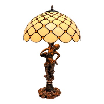 BRILAGI - Tiffany vitrážová stolová lampa IVORY SMOOTH 1xE27/60W/230V
