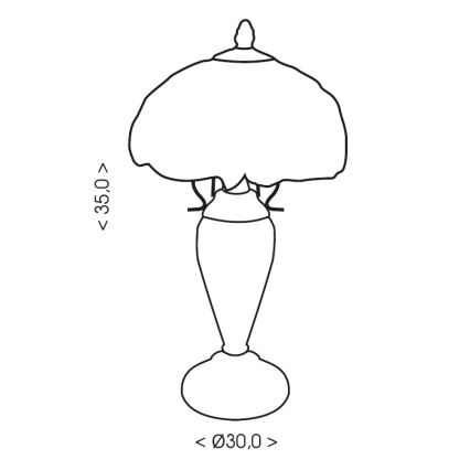 Brilagi - Tiffany vitrážová stolová lampa JUNGLE 1xE27/60W/230V + 1xE14/40W