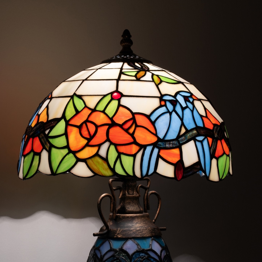 Brilagi - Tiffany vitrážová stolová lampa JUNGLE 1xE27/60W/230V + 1xE14/40W