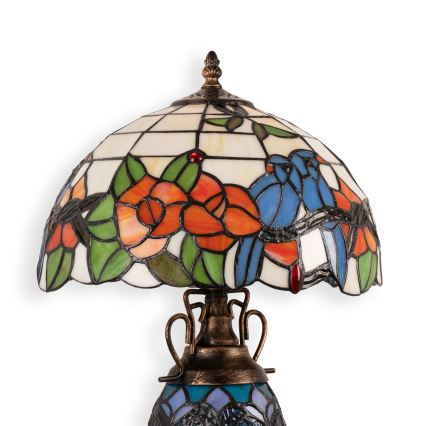Brilagi - Tiffany vitrážová stolová lampa JUNGLE 1xE27/60W/230V + 1xE14/40W