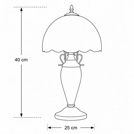 Brilagi - Tiffany vitrážová stolová lampa JUNGLE 1xE27/60W/230V + 1xE14/40W