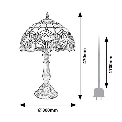 Brilagi - Tiffany vitrážová stolová lampa LORAS 1xE27/40W/230V