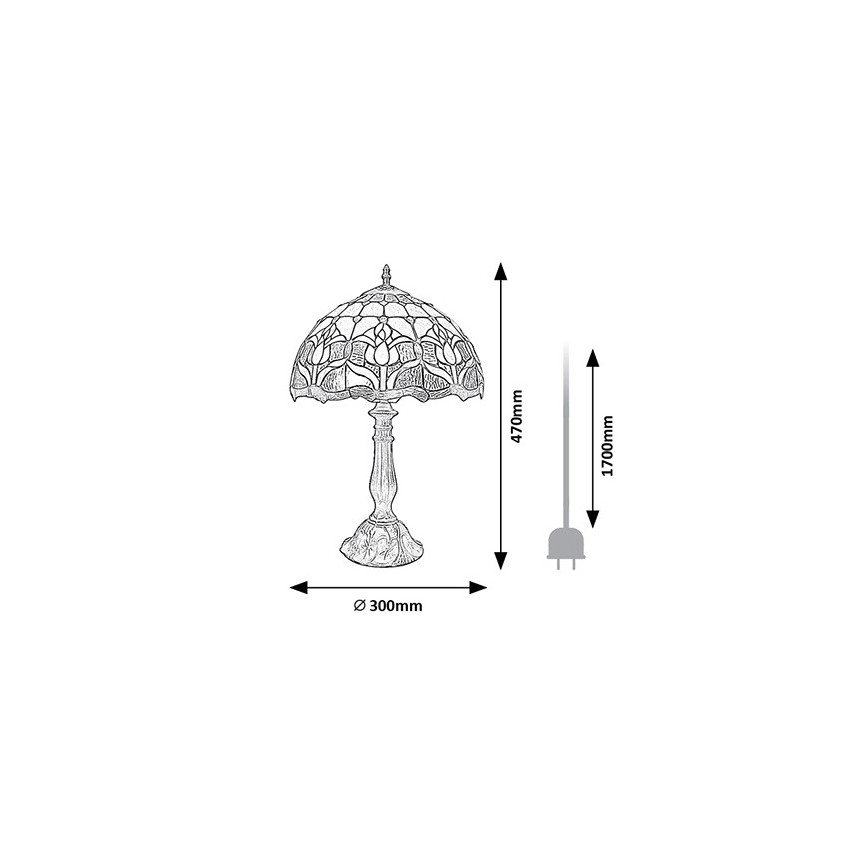 Brilagi - Tiffany vitrážová stolová lampa LORAS 1xE27/40W/230V