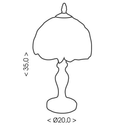 Brilagi - Tiffany vitrážová stolová lampa SLONOVINOVÁ 1xE27/60W/230V