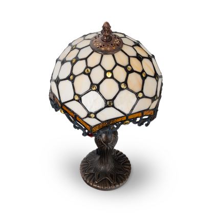 Brilagi - Tiffany vitrážová stolová lampa SLONOVINOVÁ 1xE27/60W/230V